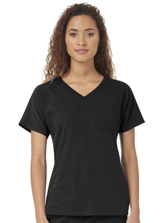 Women's Three-Pocket Dolman V-Neck Top