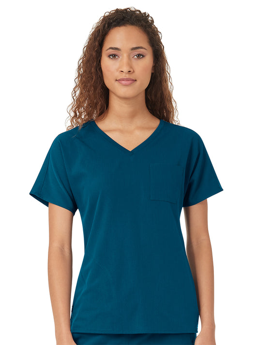 Women's Three-Pocket Dolman V-Neck Top