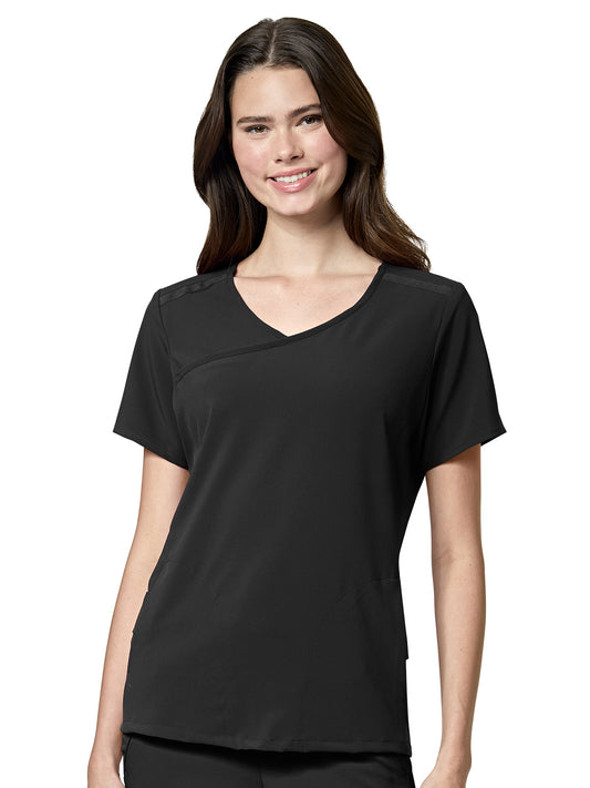 Women's Four-Pocket Y-Neck Top