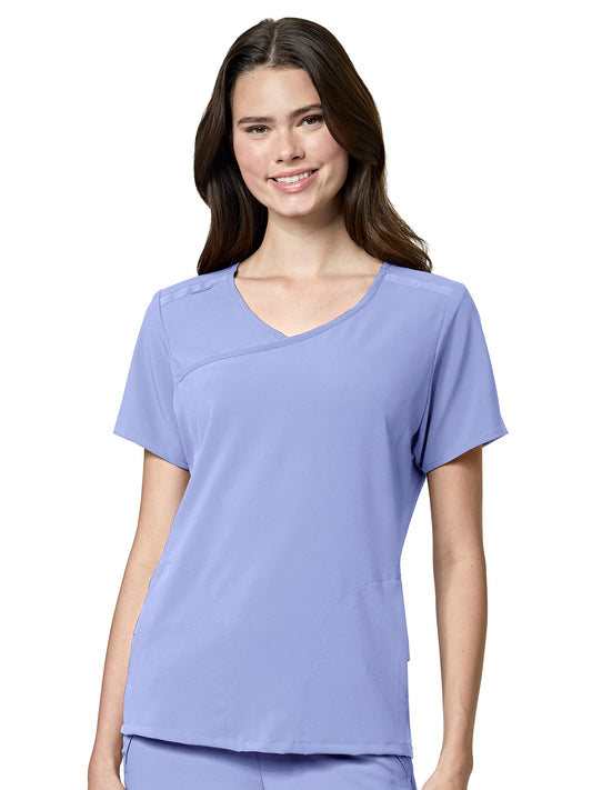 Women's Four-Pocket Y-Neck Top