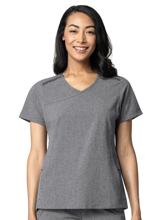 Women's Four-Pocket Y-Neck Top