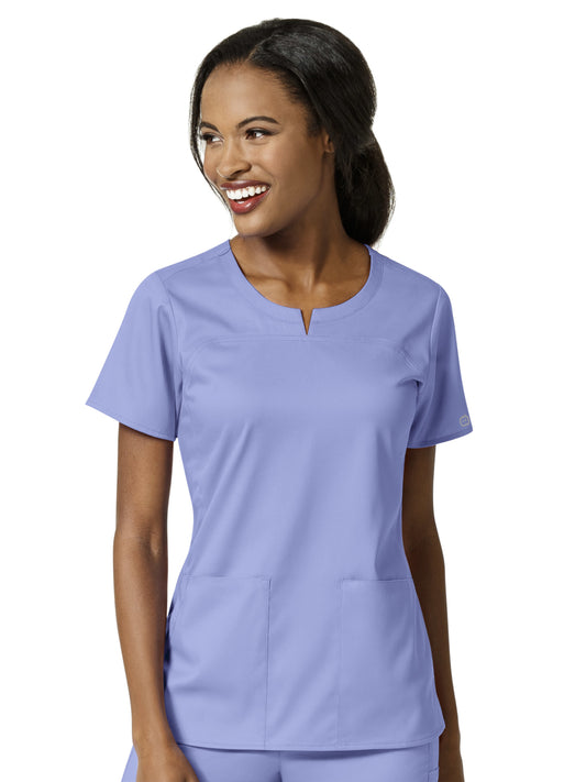 Women's 4 Pocket Notch Neck Top