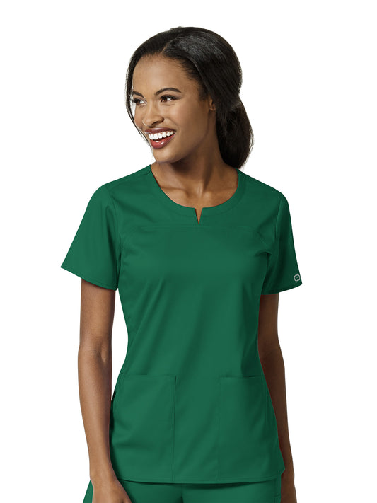 Women's 4 Pocket Notch Neck Top