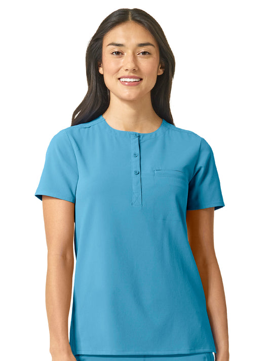 Women's One-Pocket Mandarin Collar Tuck-In Top