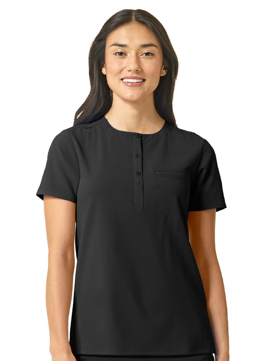 Women's One-Pocket Mandarin Collar Tuck-In Top