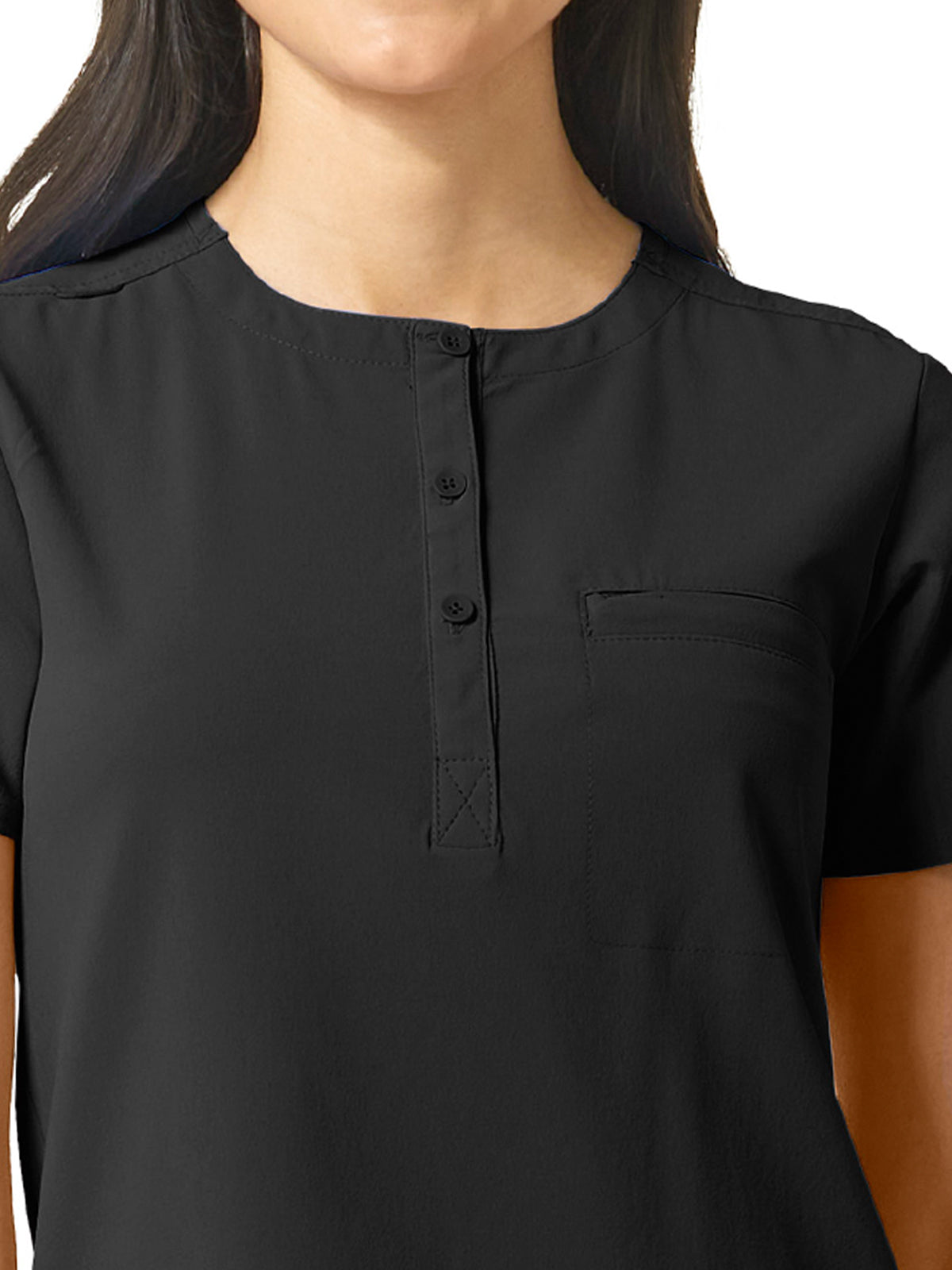 Women's One-Pocket Mandarin Collar Tuck-In Top