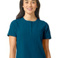 Women's One-Pocket Mandarin Collar Tuck-In Top