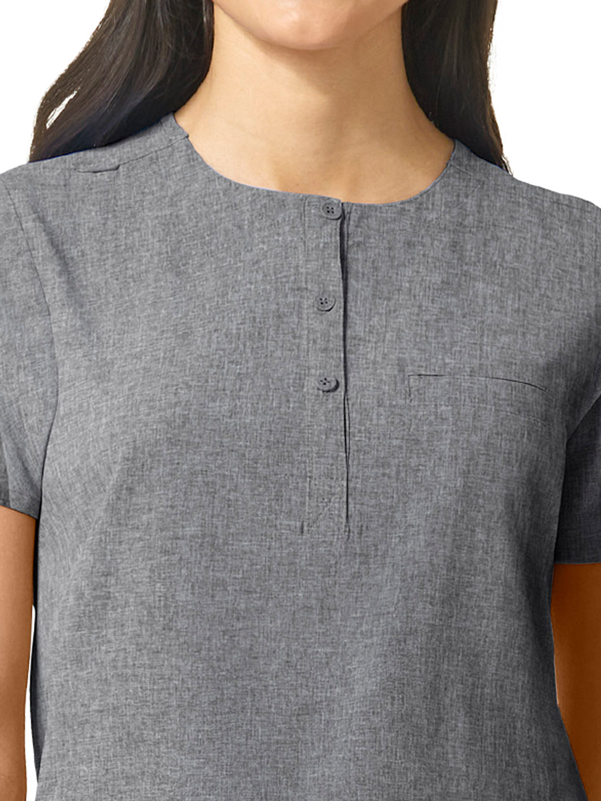 Women's One-Pocket Mandarin Collar Tuck-In Top