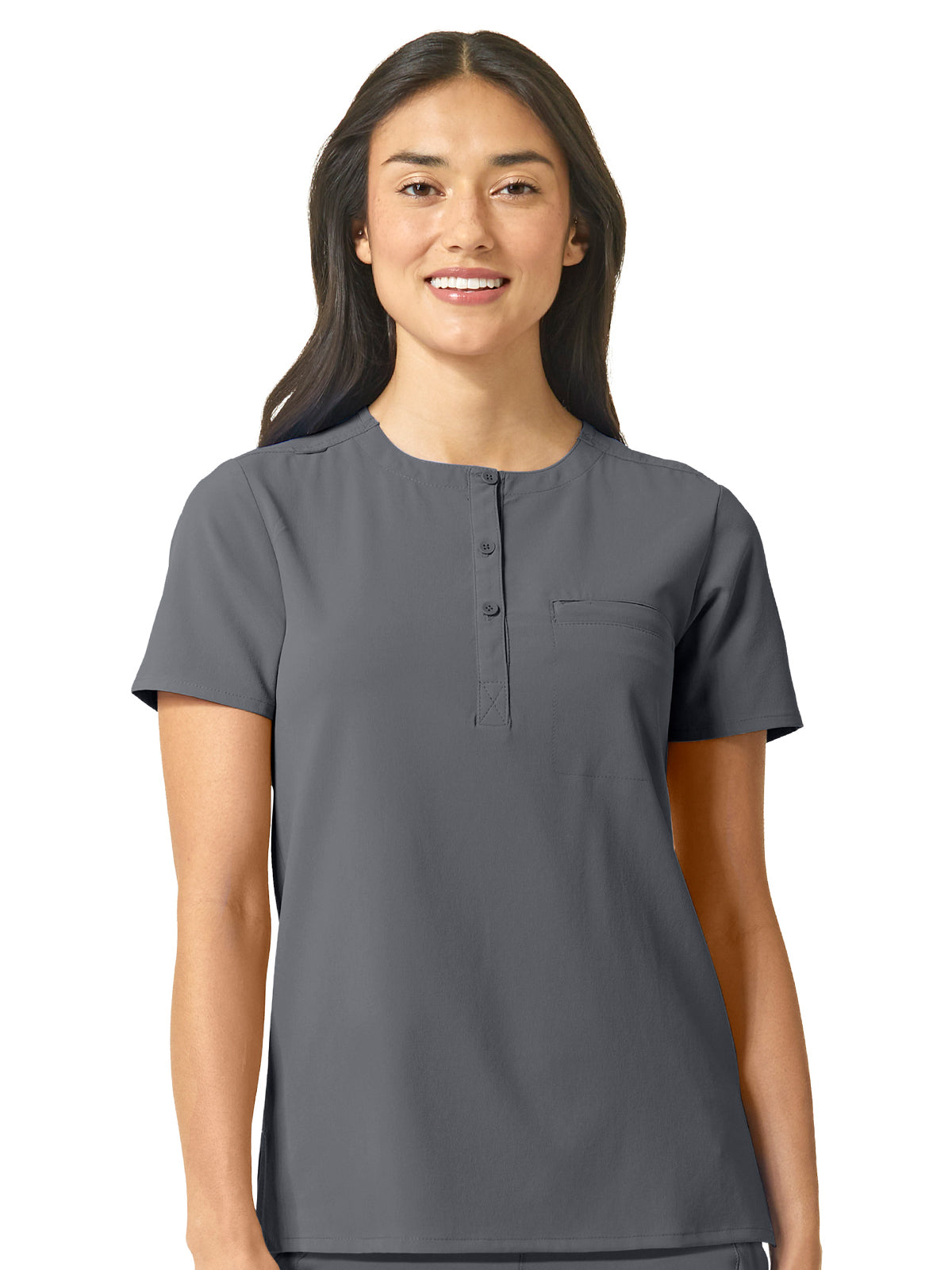 Women's One-Pocket Mandarin Collar Tuck-In Top