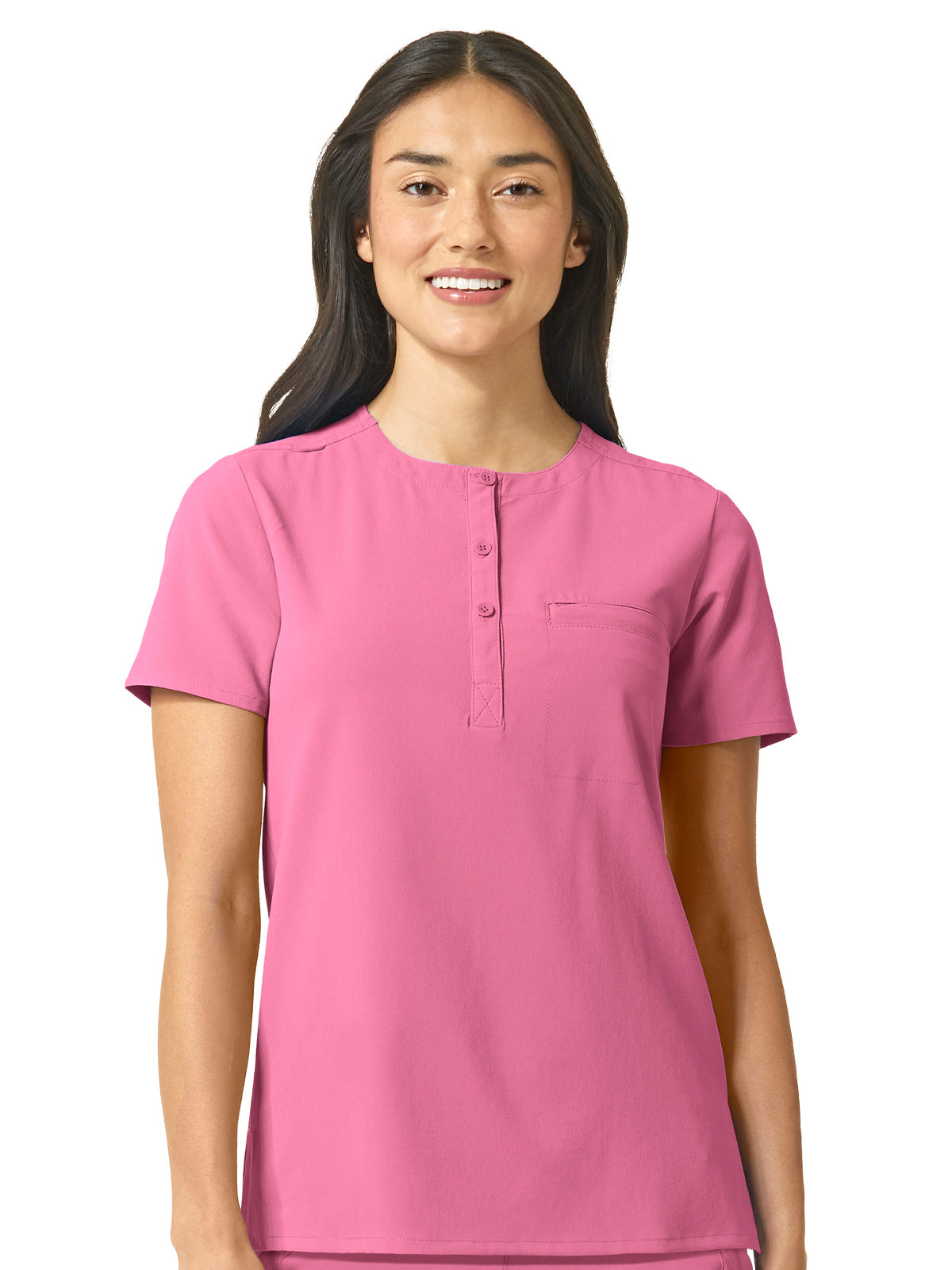 Women's One-Pocket Mandarin Collar Tuck-In Top