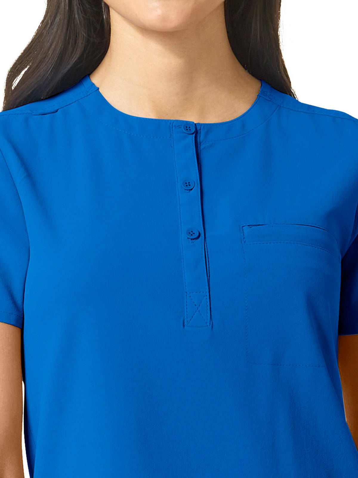 Women's One-Pocket Mandarin Collar Tuck-In Top