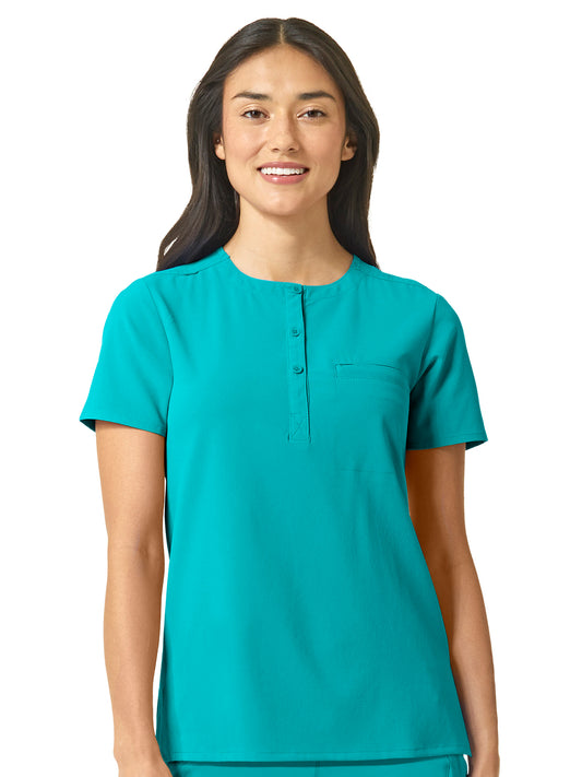 Women's One-Pocket Mandarin Collar Tuck-In Top