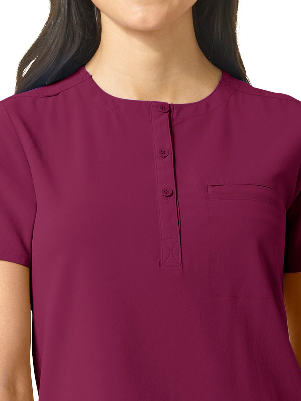 Women's One-Pocket Mandarin Collar Tuck-In Top