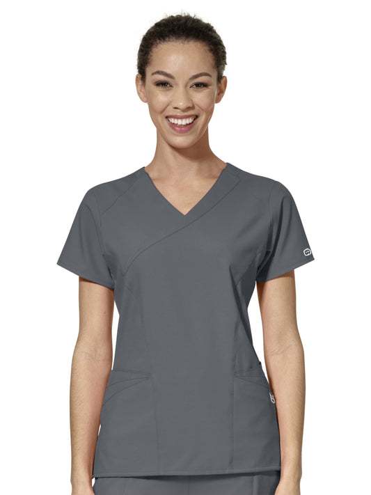 Women's Ten-Pocket Mock Wrap Top