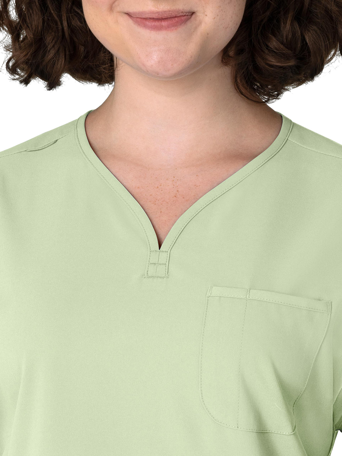 Women's Three-Pocket Y-Neck Dolman Scrub Top