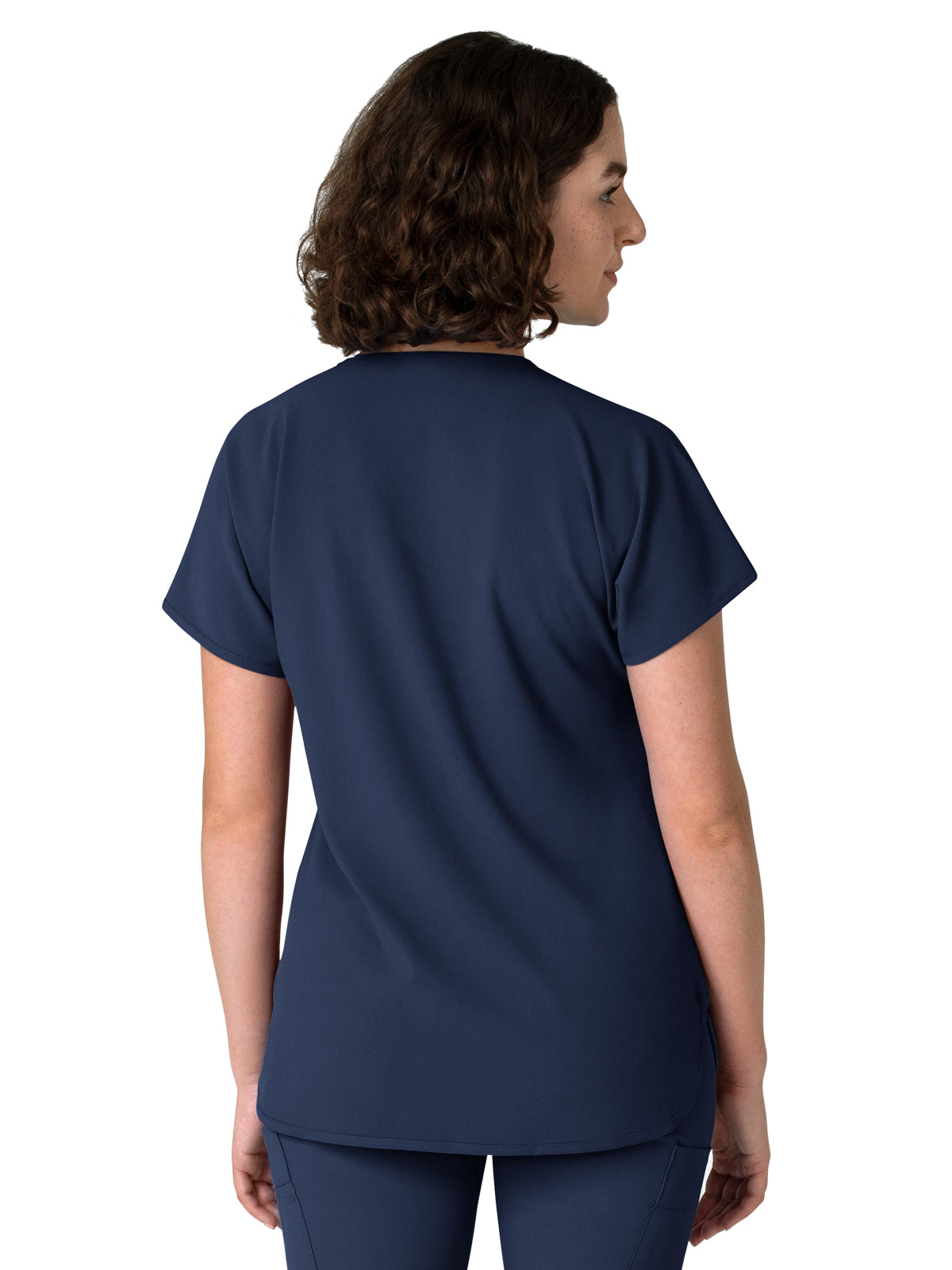 Women's Three-Pocket Y-Neck Dolman Scrub Top