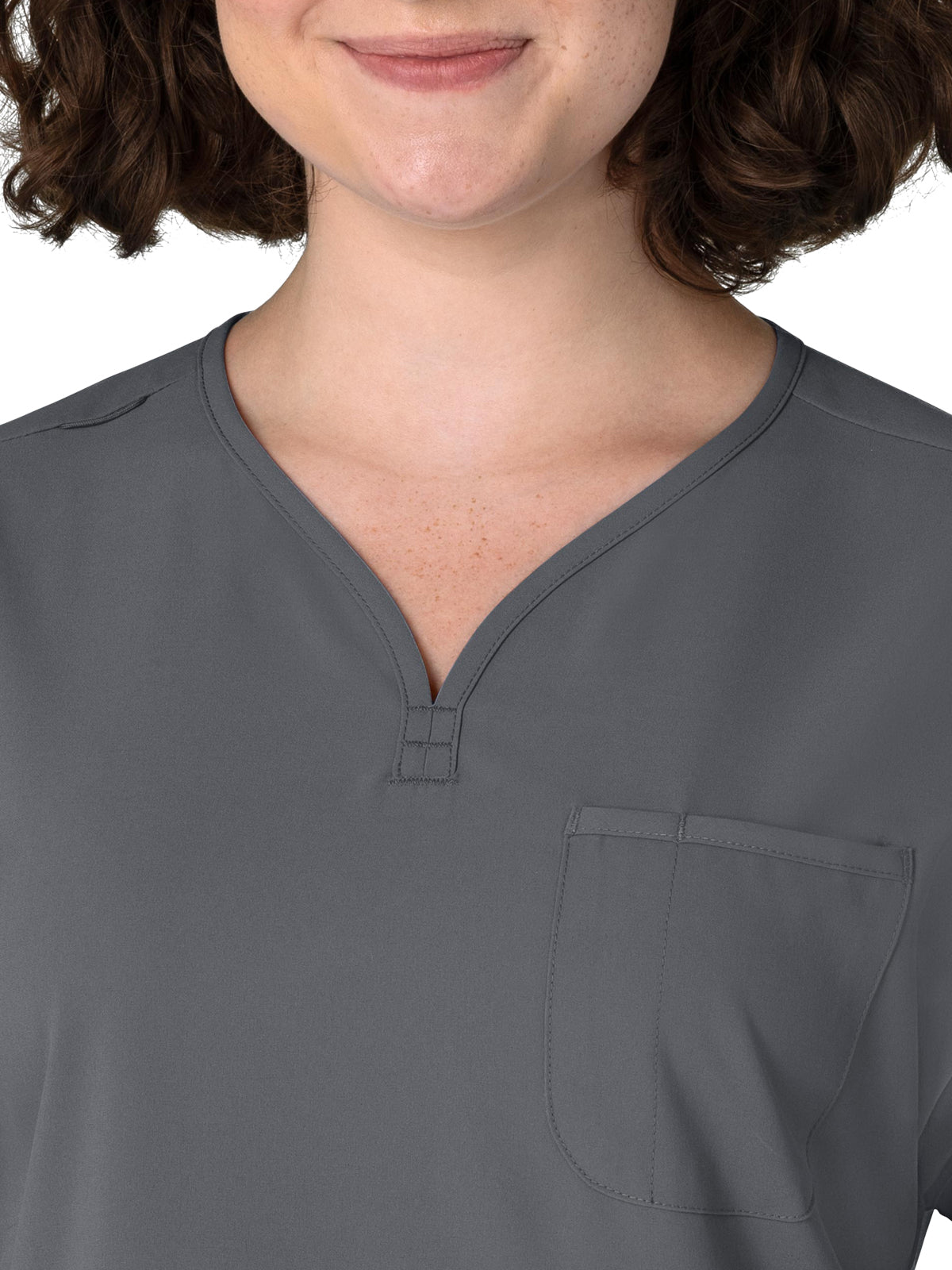 Women's Three-Pocket Y-Neck Dolman Scrub Top