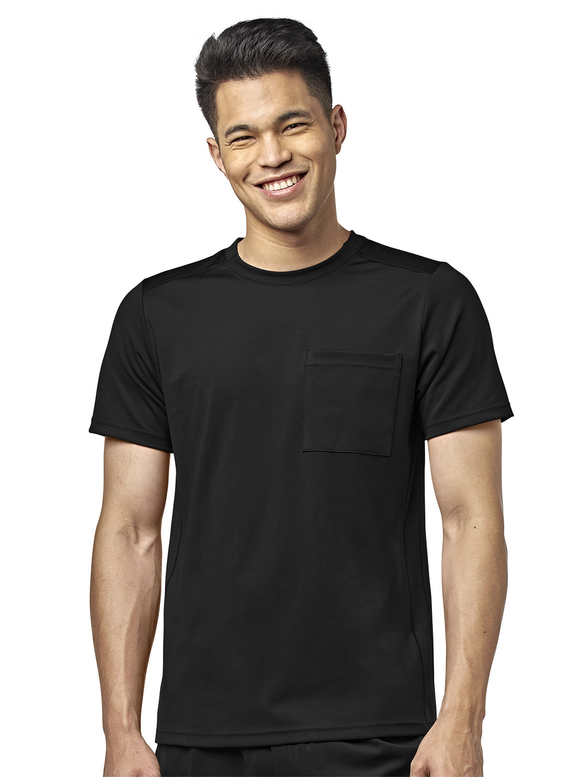 Men's One-Pocket Crew Neck Scrub Top