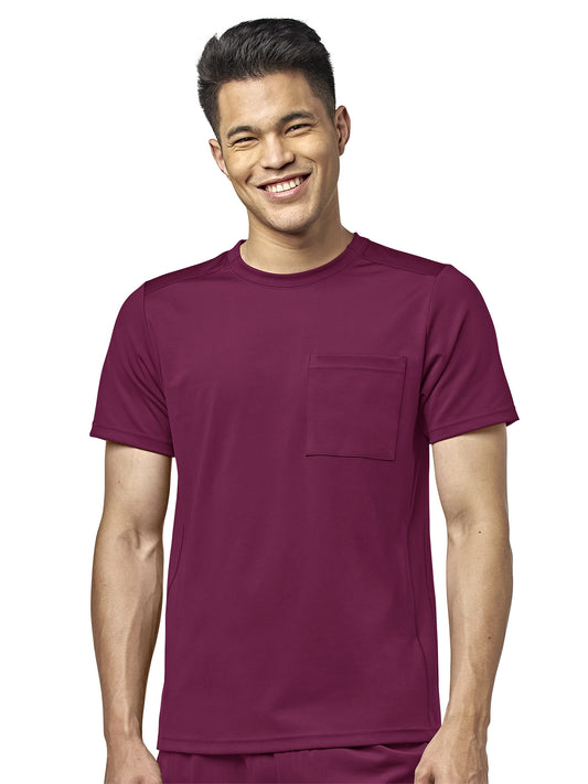 Men's One-Pocket Crew Neck Scrub Top