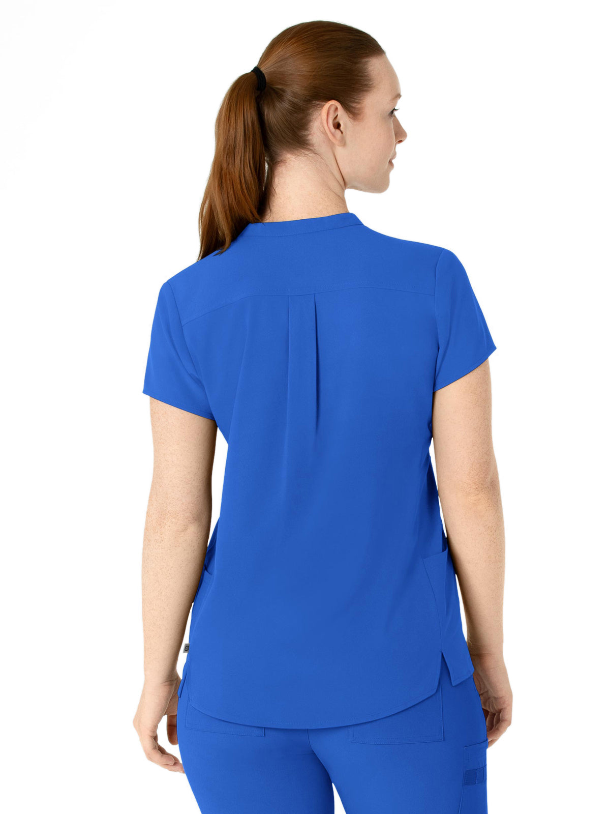 Women's Four-Pocket Mandarin Collar Scrub Top