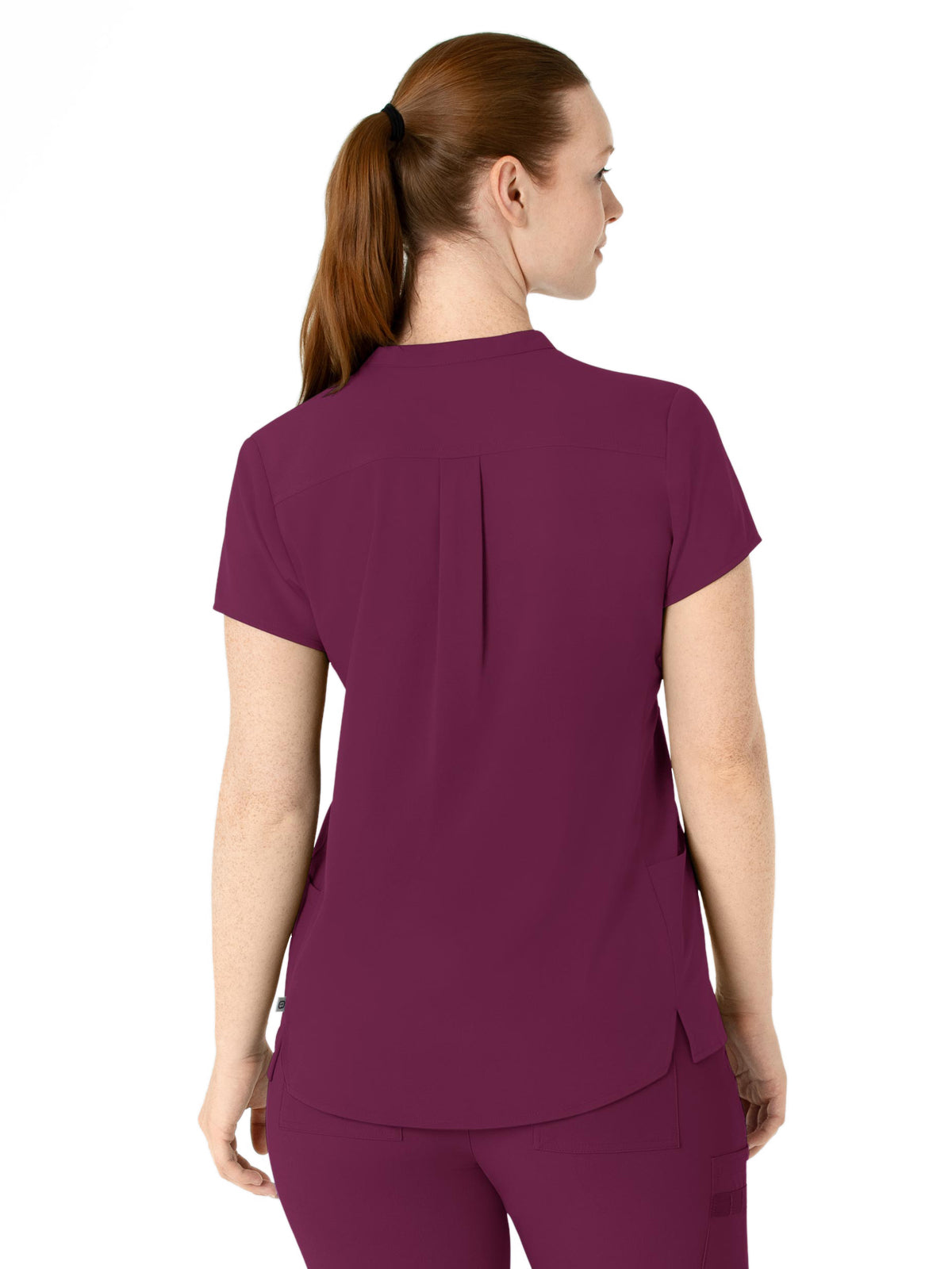 Women's Four-Pocket Mandarin Collar Scrub Top