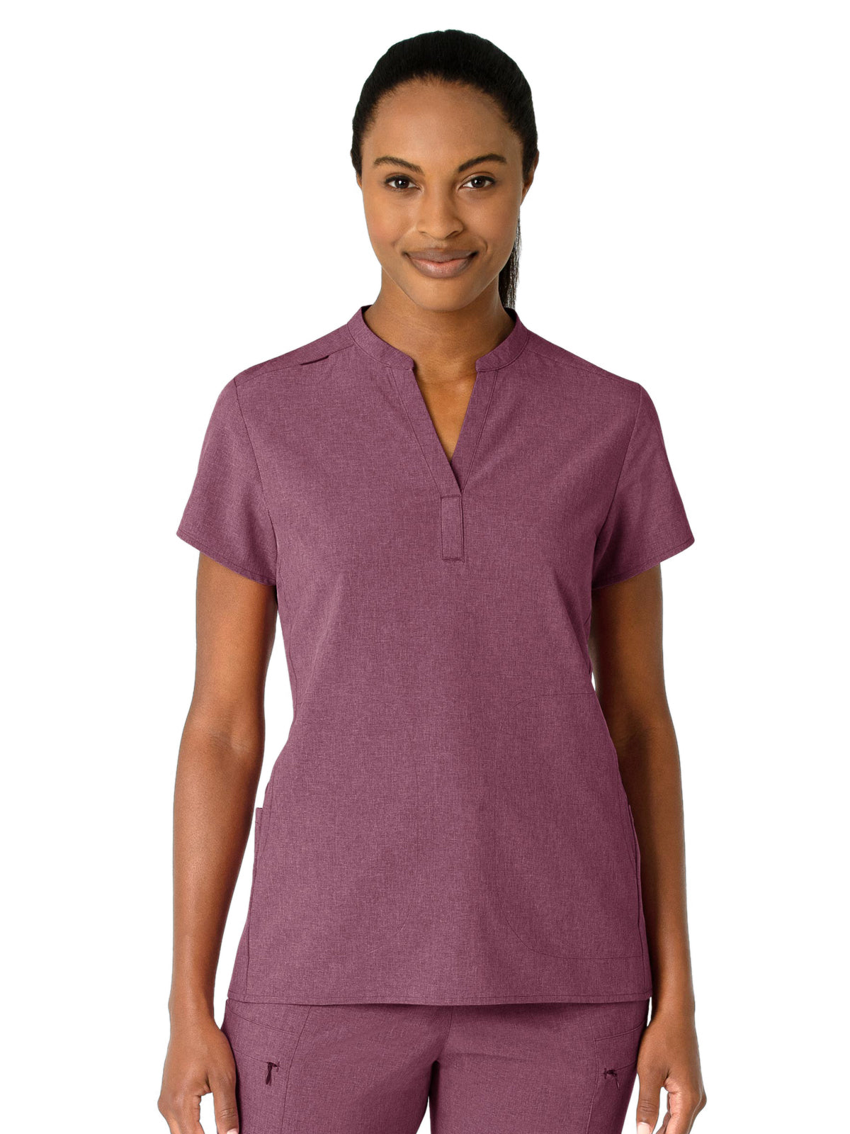 Women's Four-Pocket Mandarin Collar Scrub Top