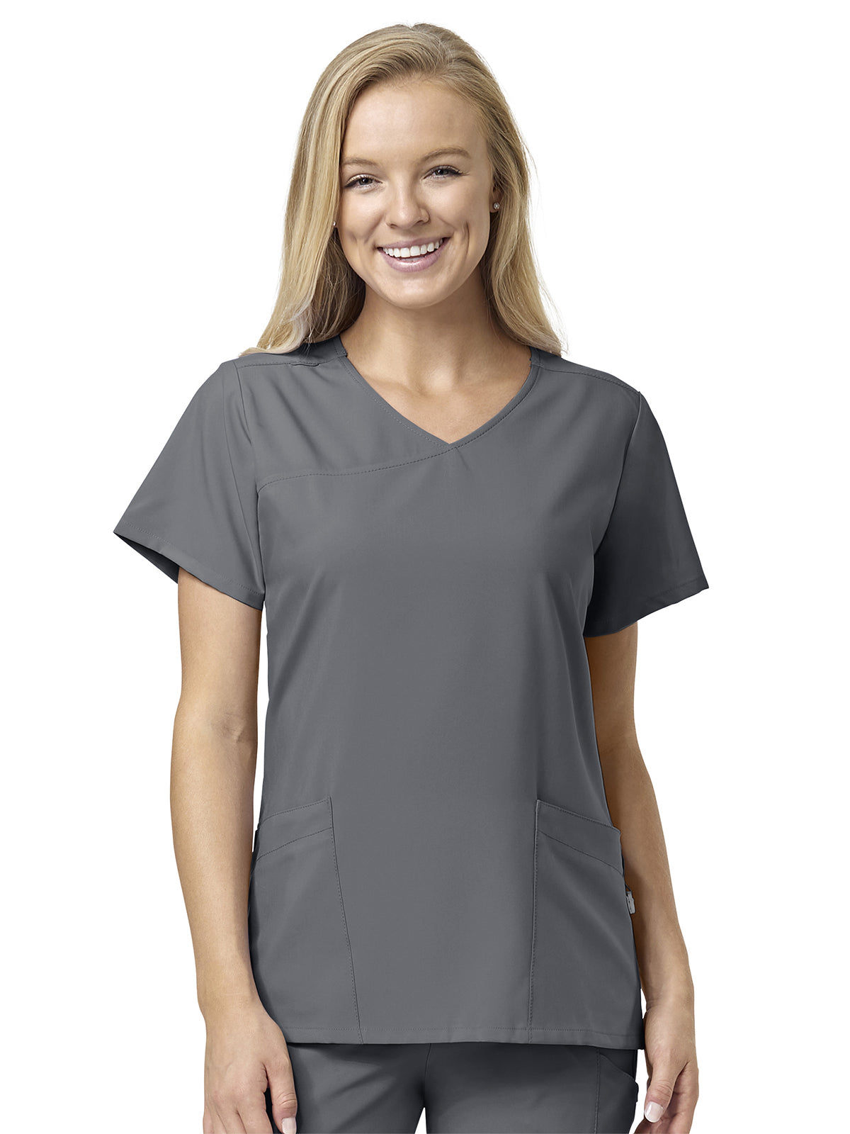 Women's Two-Pocket Y-Neck Wrap Top