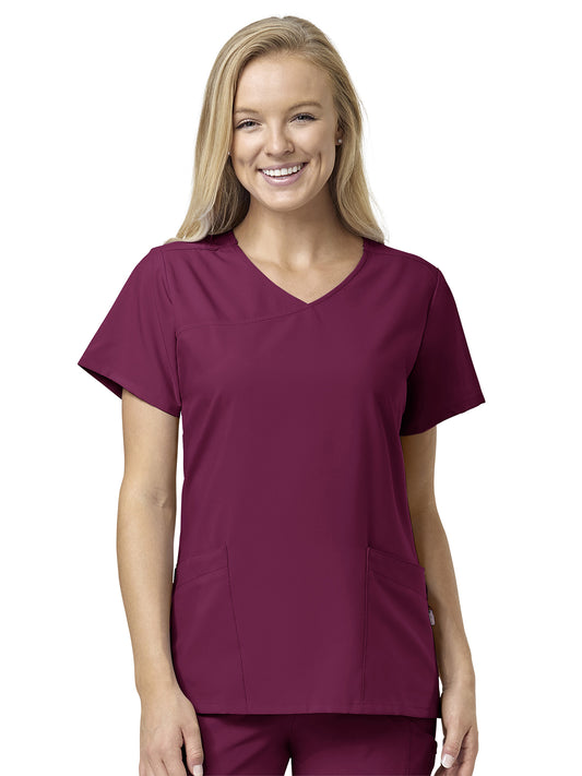 Women's Two-Pocket Y-Neck Wrap Top