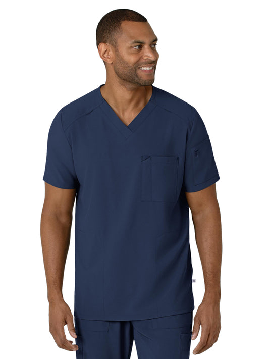 Men's V-Neck 5-Pocket Scrub Top