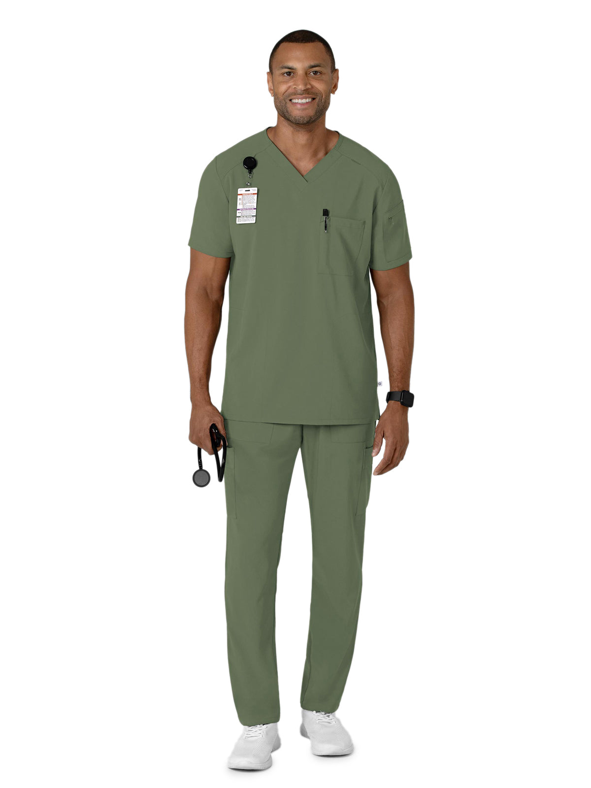 Men's V-Neck 5-Pocket Scrub Top