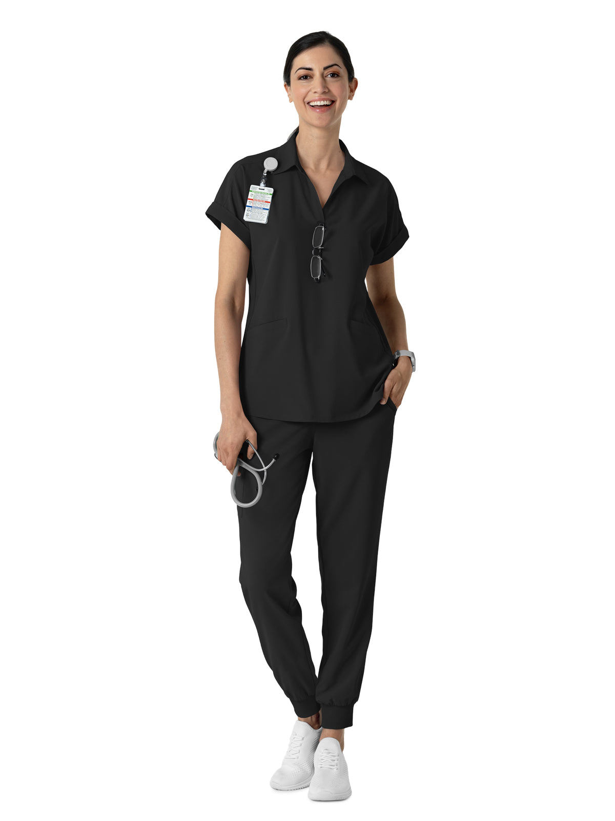 Women’s Two-Pocket Flex-n-Reach Collared Scrub Top