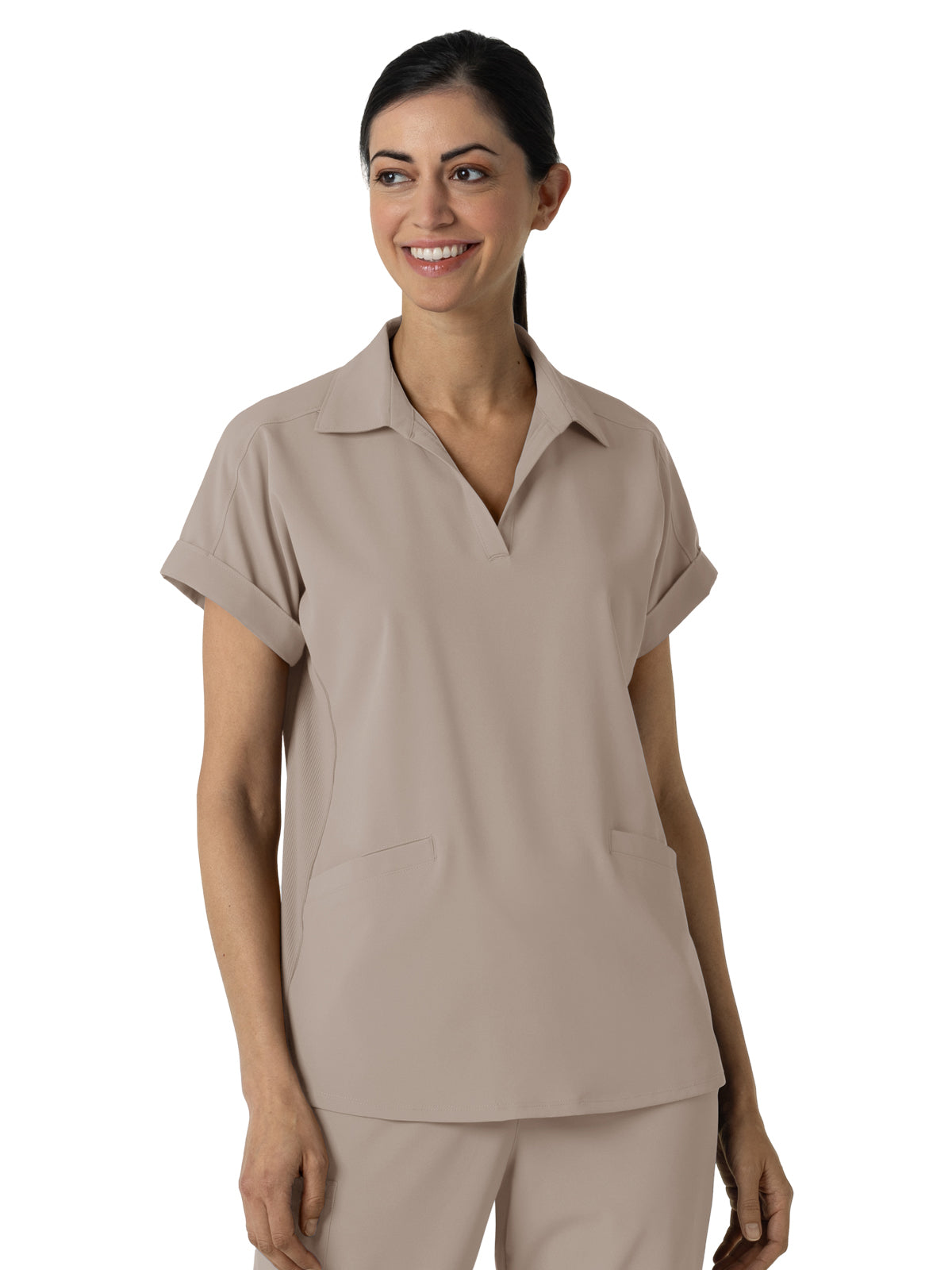 Women’s Two-Pocket Flex-n-Reach Collared Scrub Top