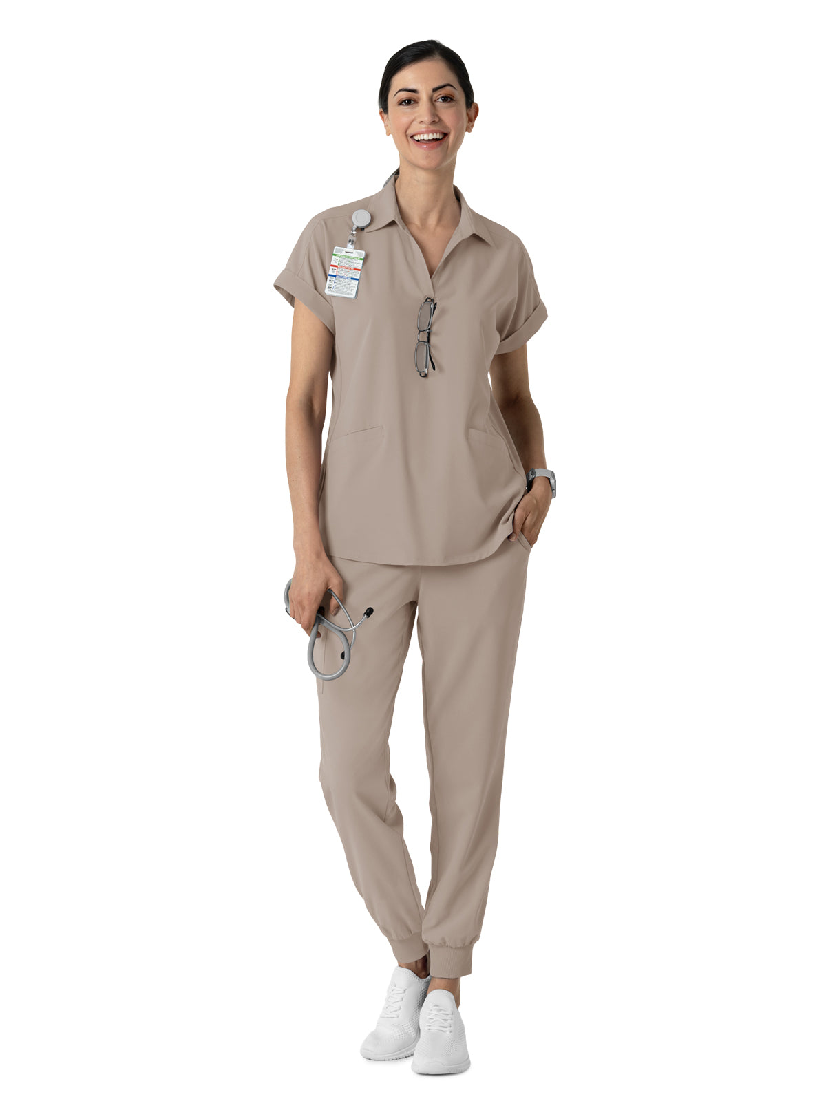 Women’s Two-Pocket Flex-n-Reach Collared Scrub Top