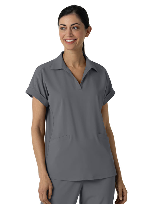 Women’s Two-Pocket Flex-n-Reach Collared Scrub Top