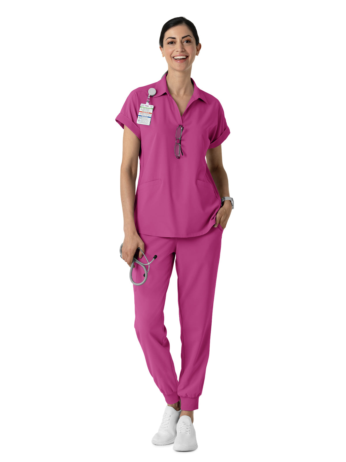 Women’s Two-Pocket Flex-n-Reach Collared Scrub Top