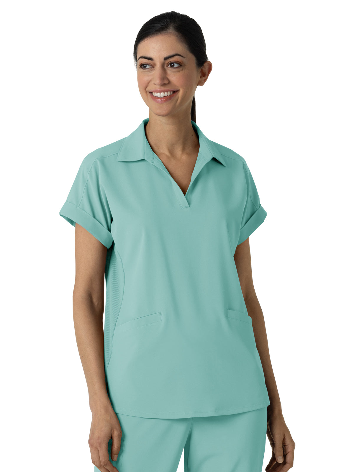 Women’s Two-Pocket Flex-n-Reach Collared Scrub Top