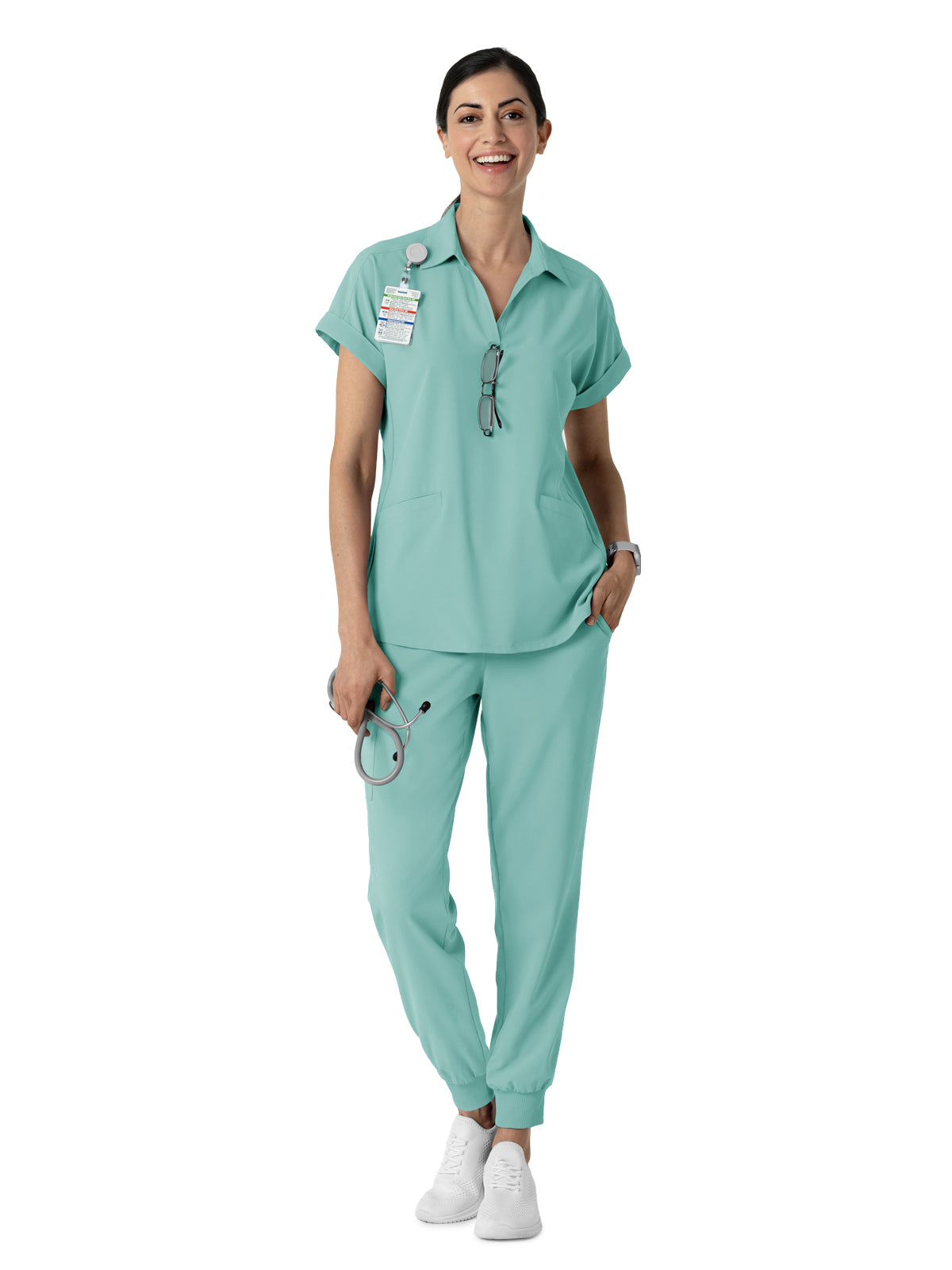 Women’s Two-Pocket Flex-n-Reach Collared Scrub Top