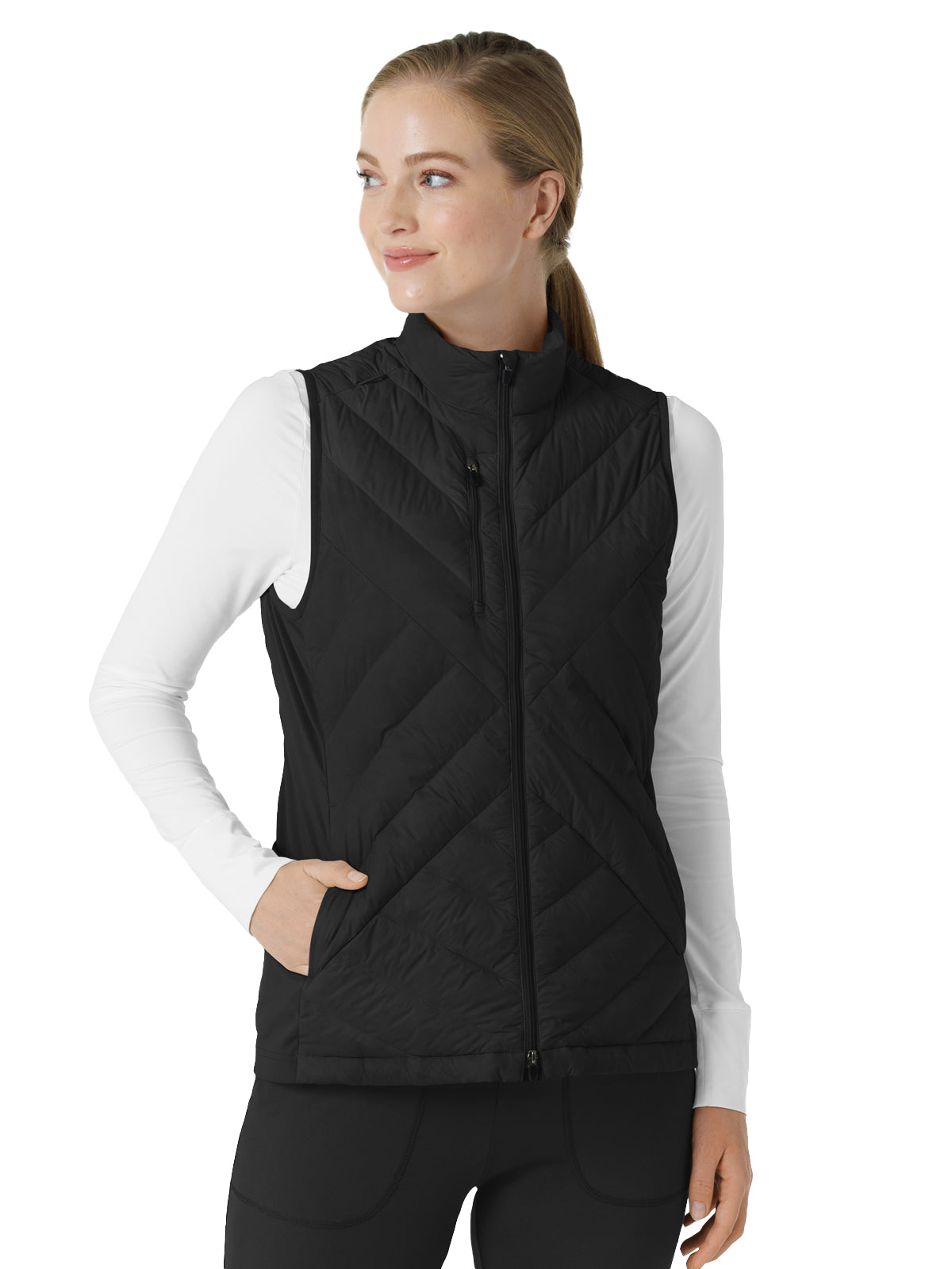 Women's Six-Pocket Quilted Scrub Vest