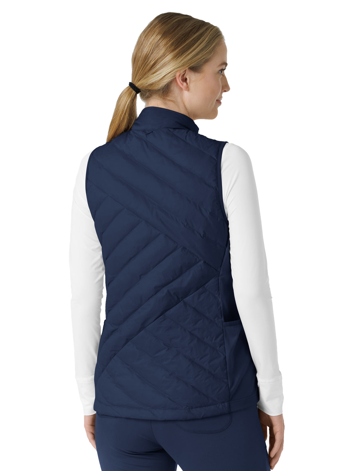 Women's Six-Pocket Quilted Scrub Vest