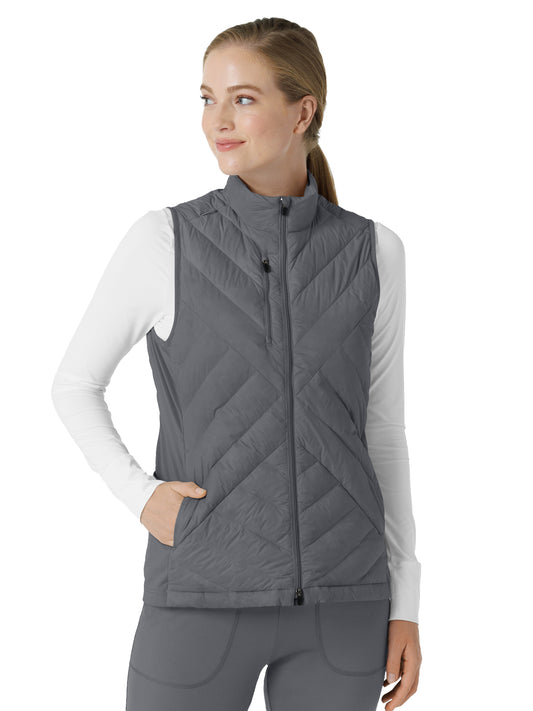 Women's Six-Pocket Quilted Scrub Vest