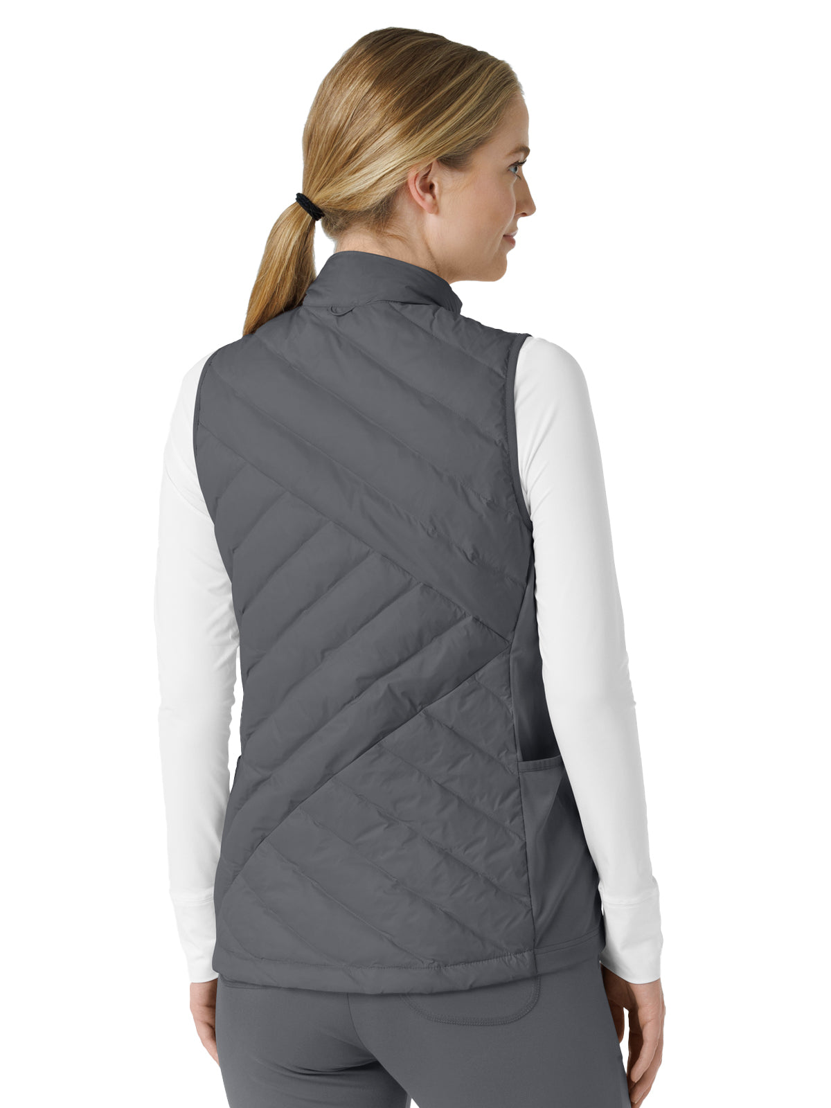 Women's Six-Pocket Quilted Scrub Vest