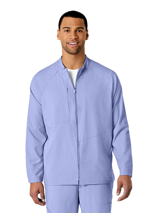 Men's Three-Pocket Zip-Front Warm-Up Scrub Jacket