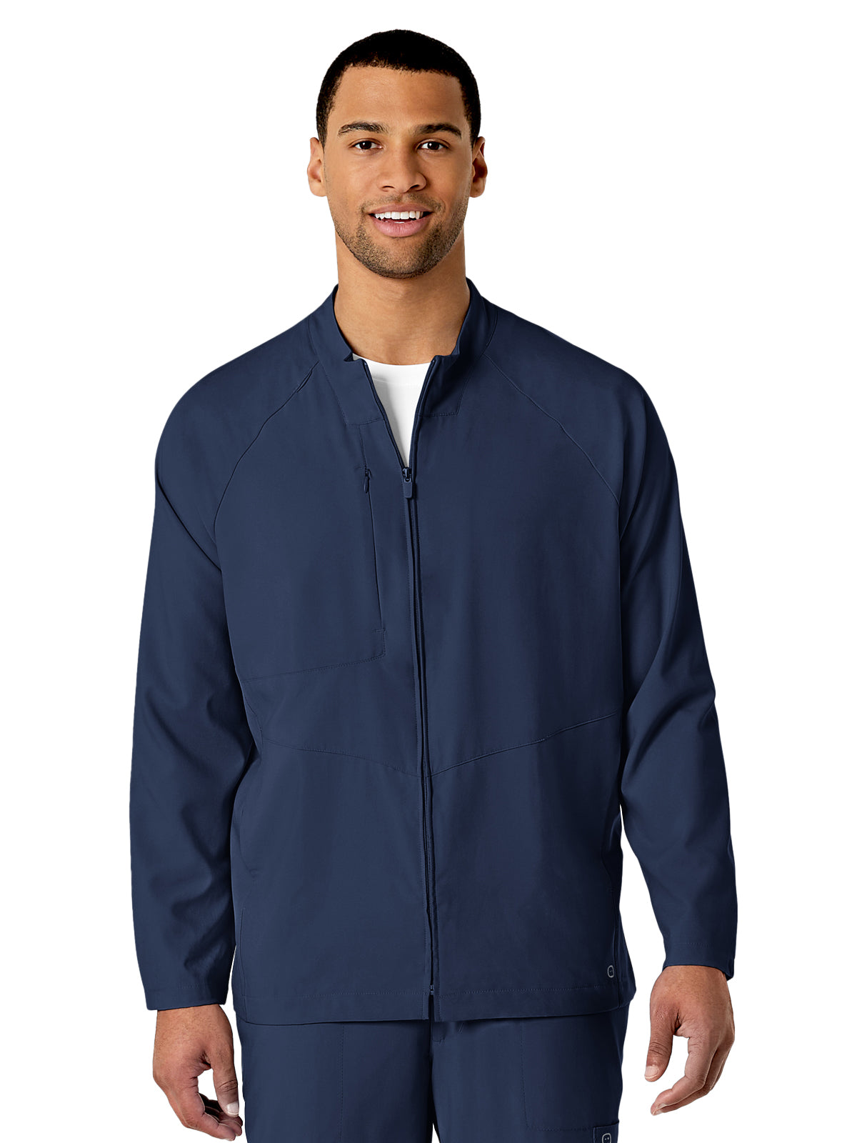 Men's Three-Pocket Zip-Front Warm-Up Scrub Jacket