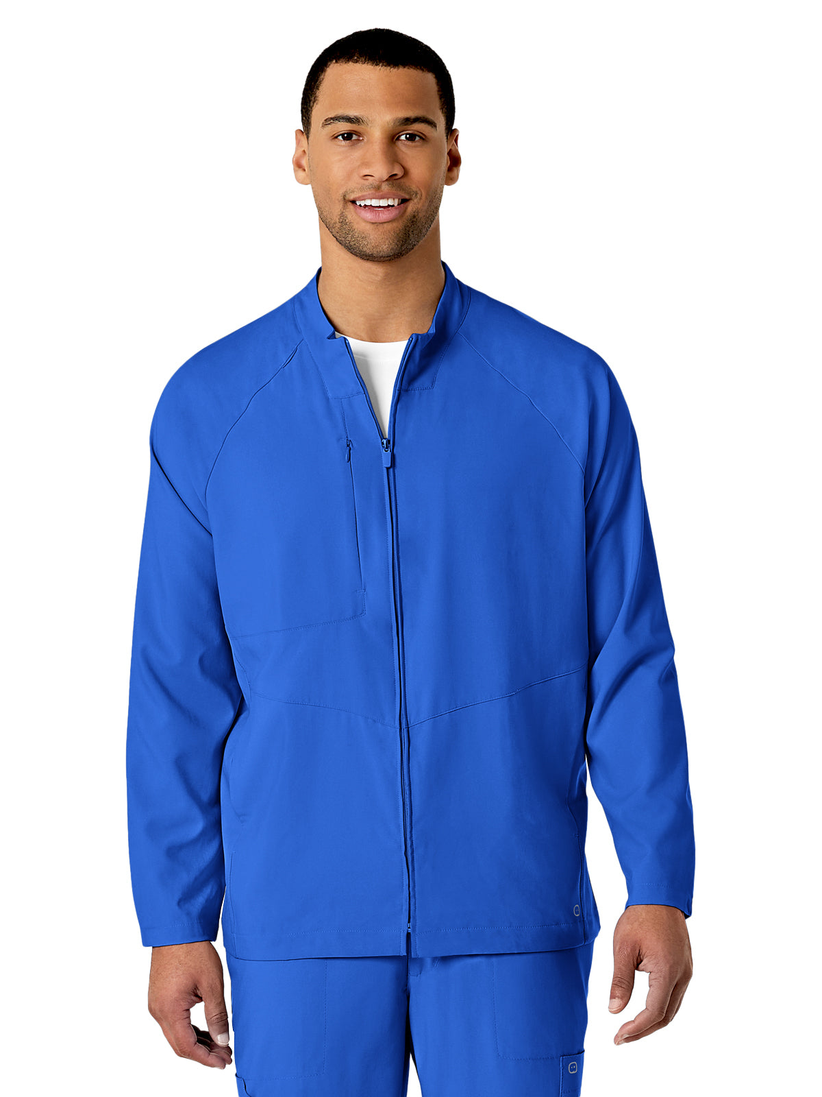 Men's Three-Pocket Zip-Front Warm-Up Scrub Jacket