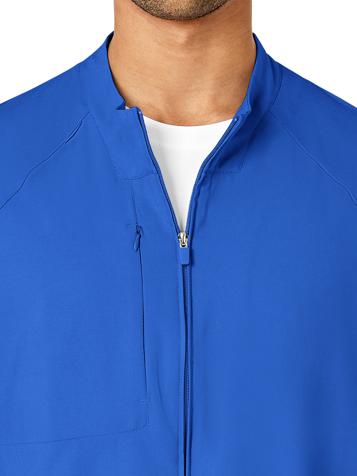 Men's Three-Pocket Zip-Front Warm-Up Scrub Jacket