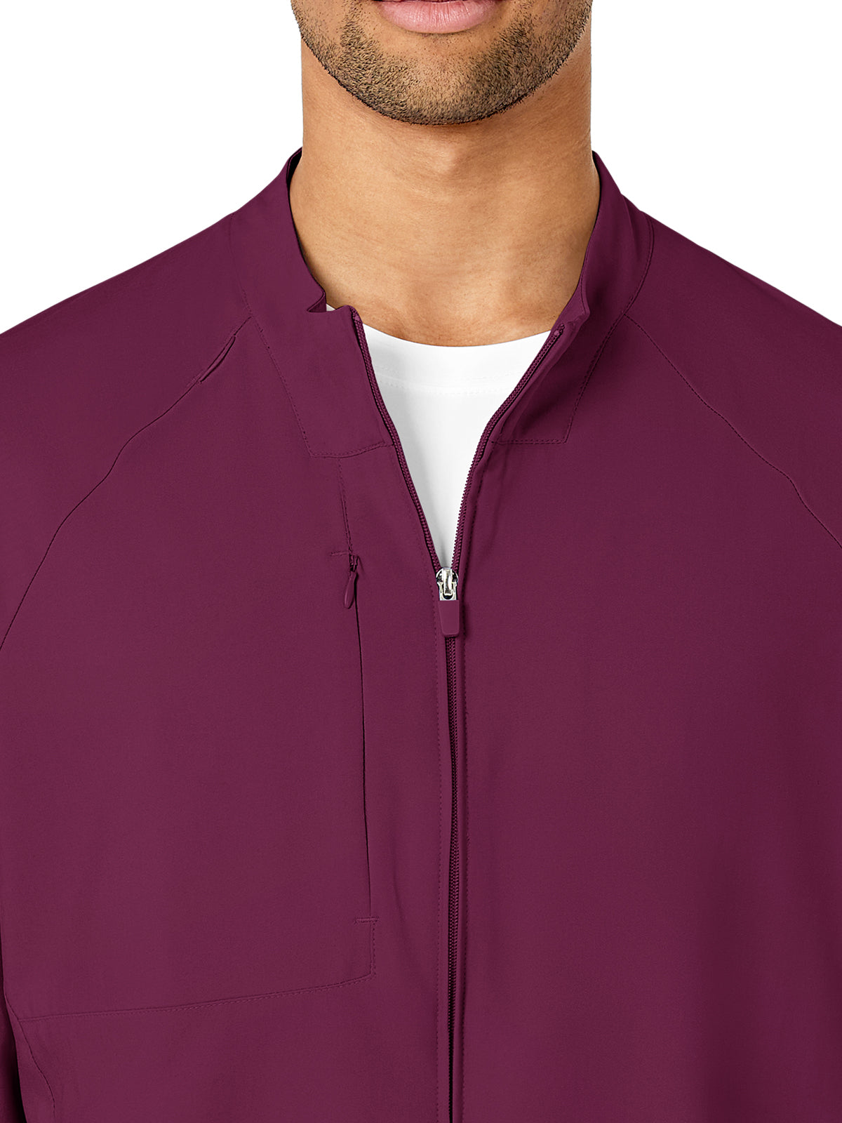 Men's Three-Pocket Zip-Front Warm-Up Scrub Jacket