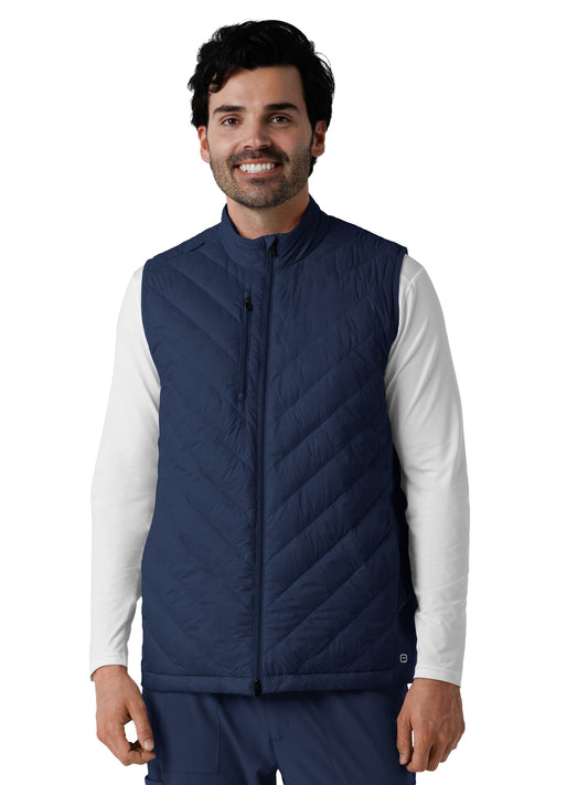 Men's Six-Pocket Quilted Scrub Vest