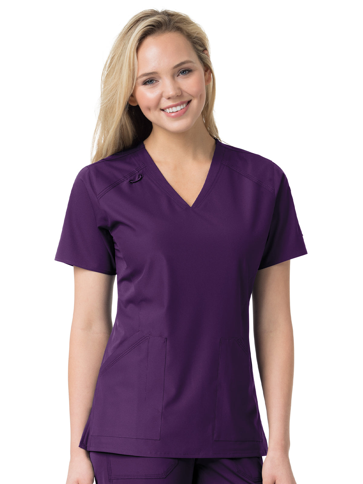 Women's Six-Pocket Modern Fit Twill V-Neck Top