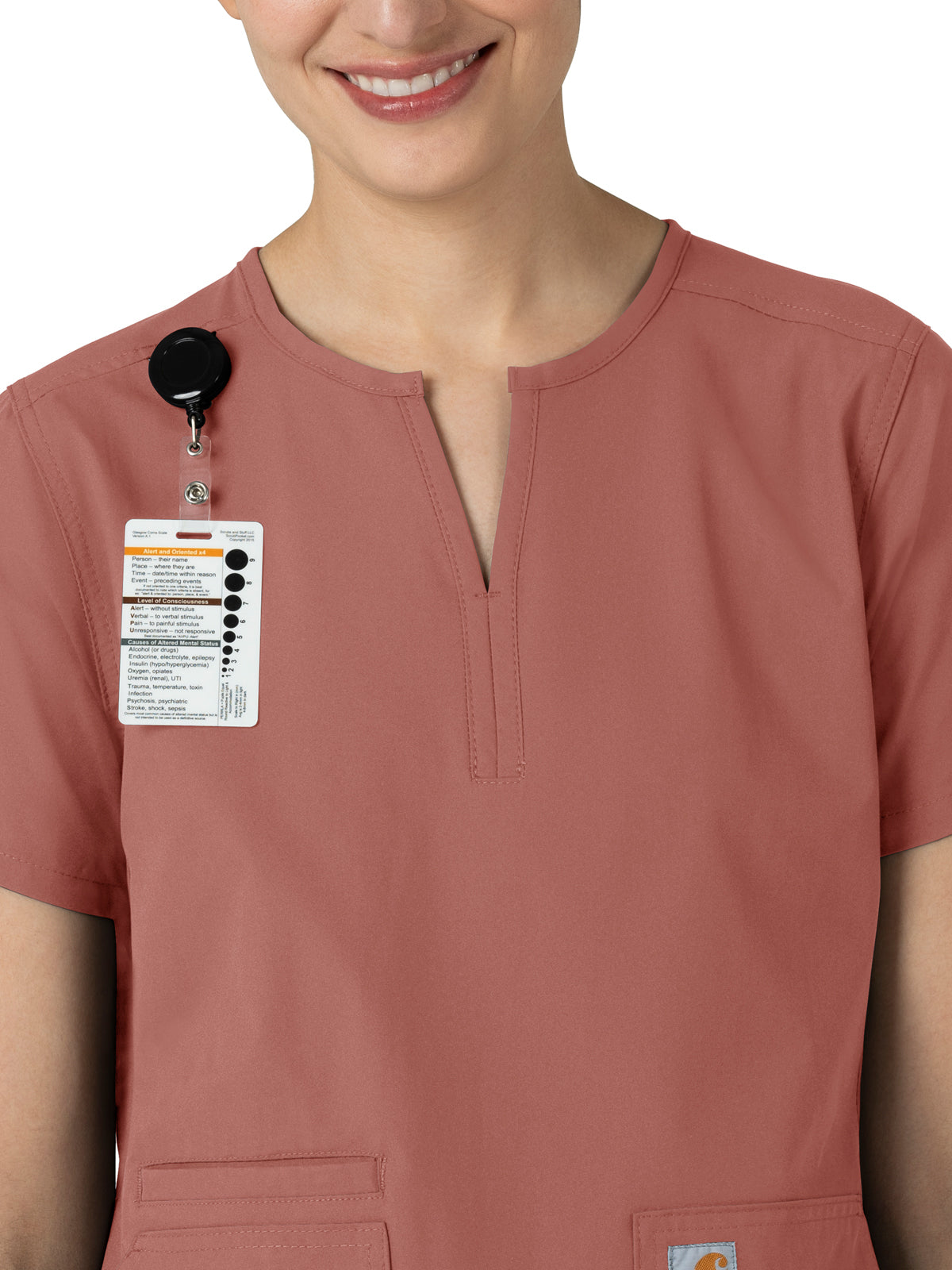 Women's Three-Pocket Modern Fit Notch Neck Top