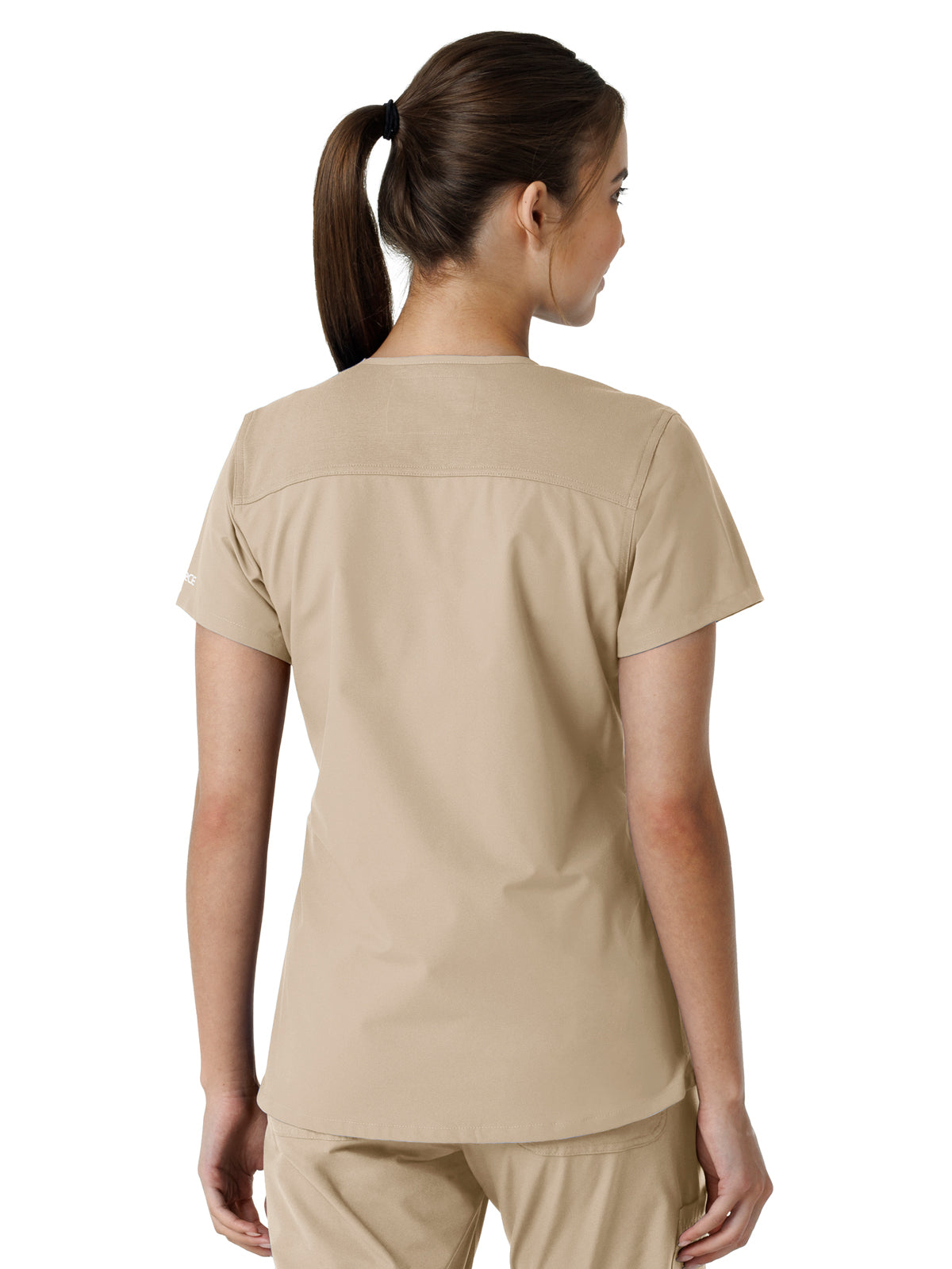 Women's Four-Pocket V-Neck Knit Panel Top